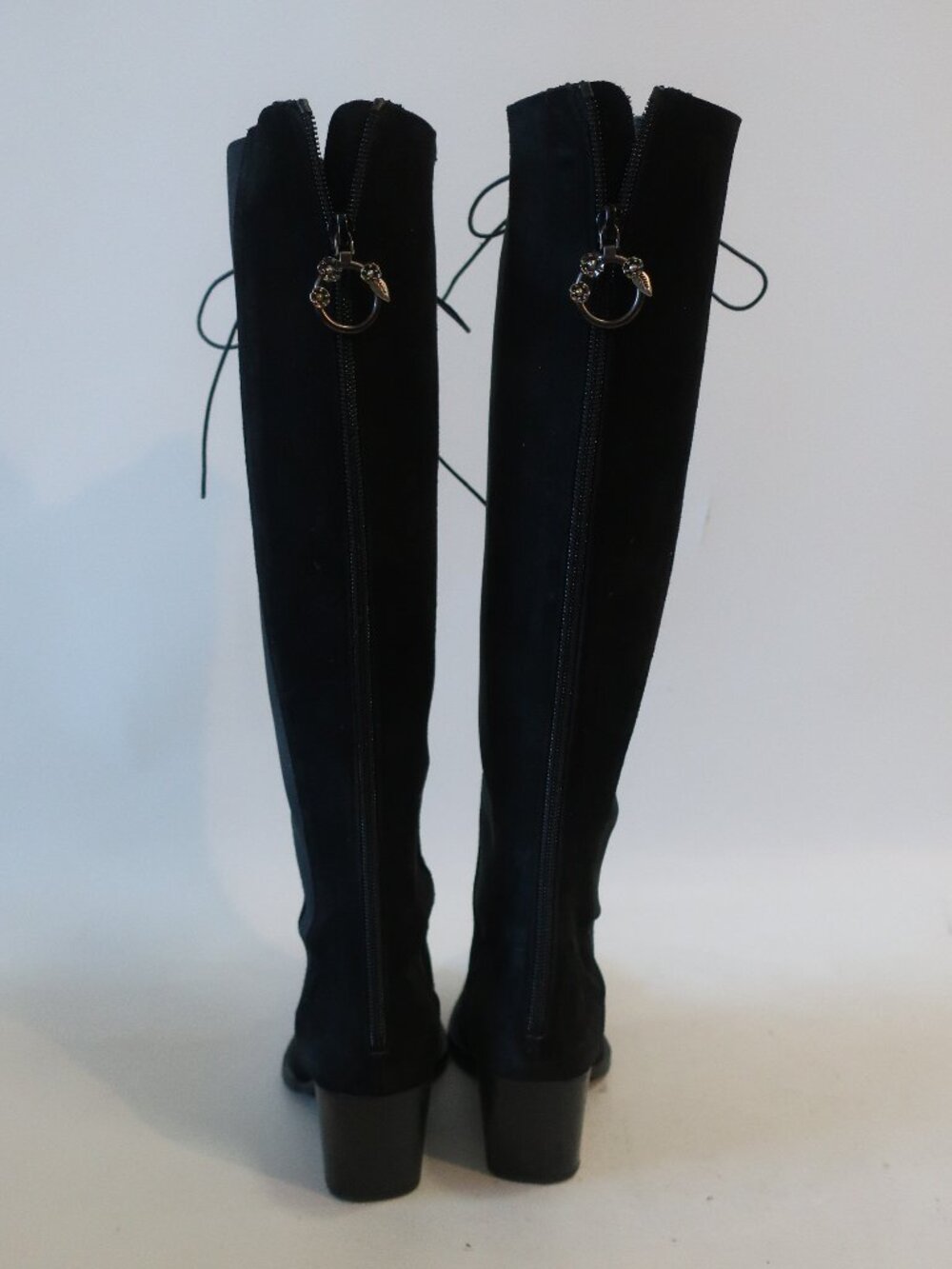 Womens Coach Lace-Up Black Suede Western Style Tall Boot 7.5 - Picture 13 of 16